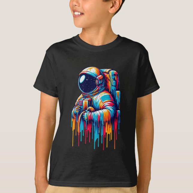 Camiseta Astronauta de Paint Drip (Anverso)