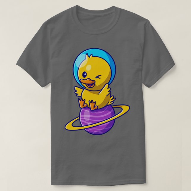 Camiseta Astronauta De Pato Cuto Sentado En El Personalizad (Diseño del anverso)
