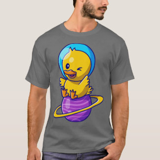 Camiseta Astronauta De Pato Cuto Sentado En El Personalizad