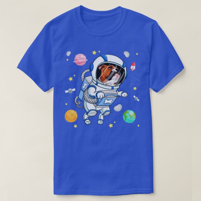Camiseta Astronauta De Perro bulldog En El Espacio Chicas D (Diseño del anverso)