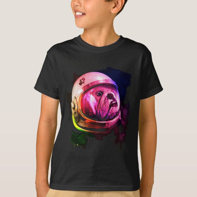 Camiseta Astronauta de perro de bulldog (Anverso)