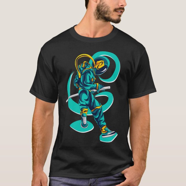Camiseta Astronauta de Samurai astronauta en la lucha por l (Anverso)