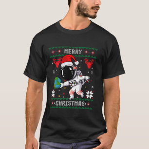 Camiseta Astronauta de Santa Hat Navidades jugando al W