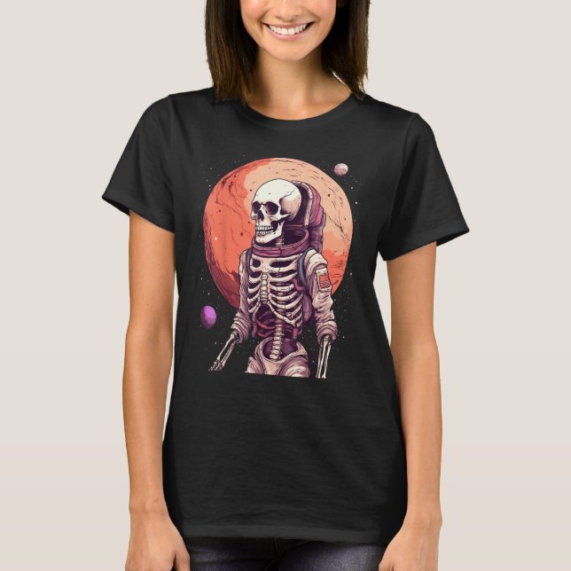 Camiseta Astronauta de Skeleton ocupa Marte en astronauta e (Anverso)