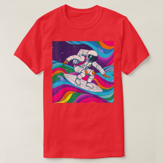 Camiseta Astronauta de surf Hang 10 Galaxy board Surfer U (Diseño del anverso)