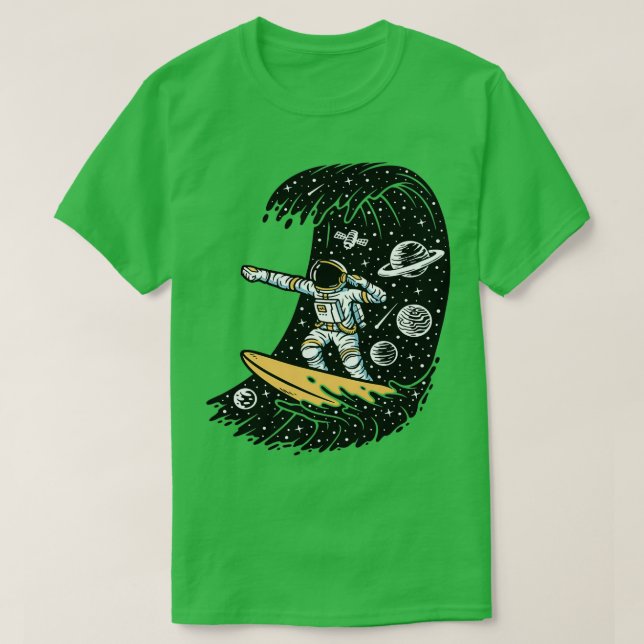 Camiseta Astronauta de Surfing Espacial (Diseño del anverso)