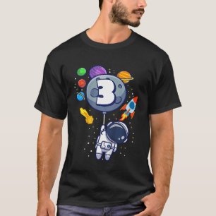Camiseta Astronauta de tercer cumpleaños de 3 años