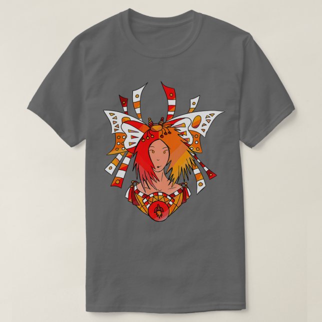 Camiseta Astronauta de Tomboy Redhead con cinta de mariposa (Diseño del anverso)