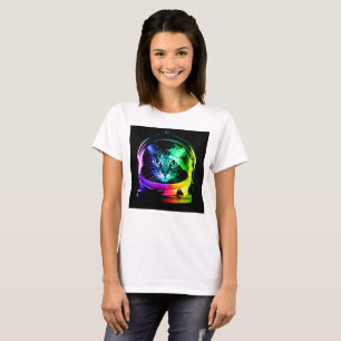 Camiseta Astronauta de un gato colorido