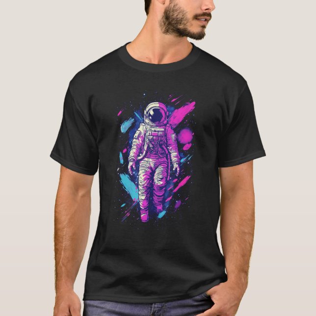 Camiseta Astronauta de vaporwave estético Spaceman Gra (Anverso)