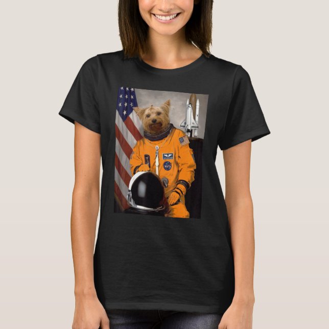 Camiseta Astronauta de Yorkshire Terrier Yorkie Orgulloso P (Anverso)