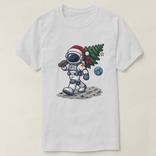 Camiseta Astronauta del árbol de Navidad en la Luna
