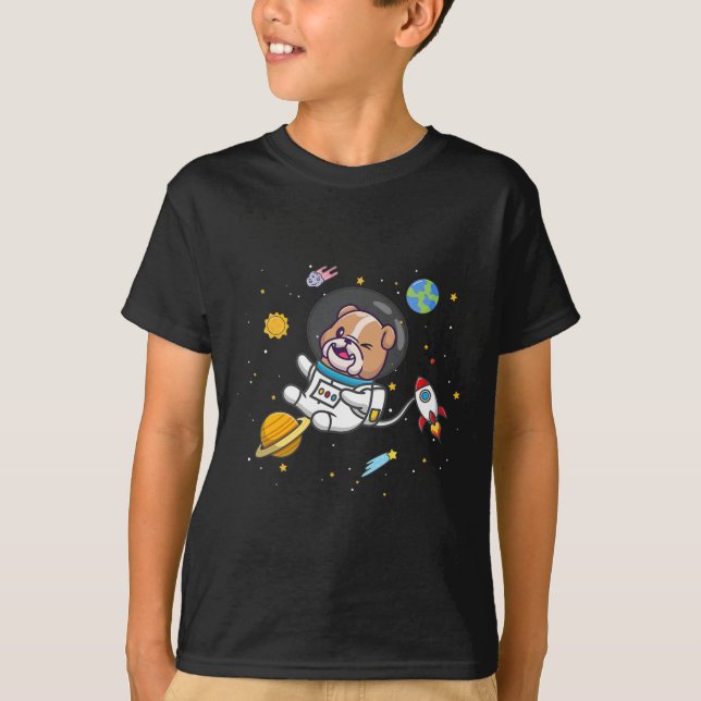 Camiseta Astronauta del bulldog (Anverso)
