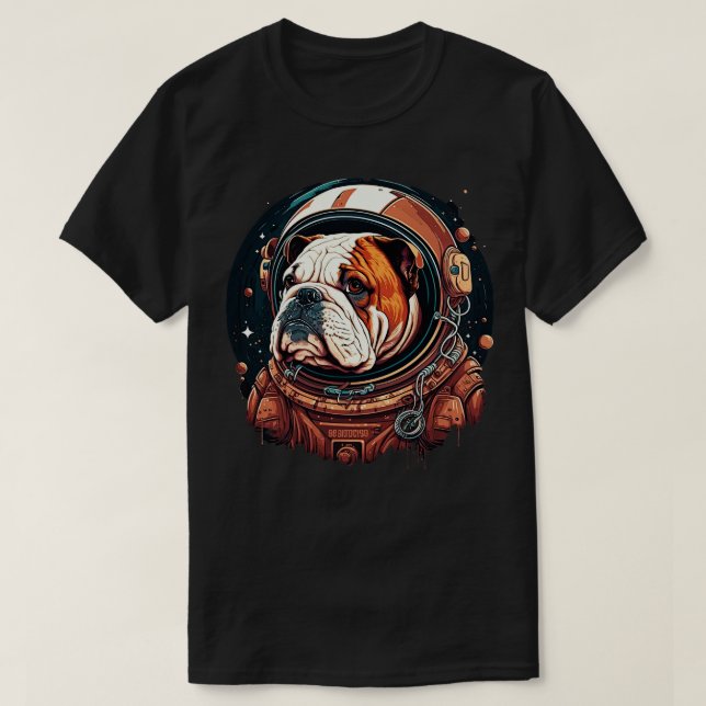 Camiseta Astronauta del bulldog (Diseño del anverso)