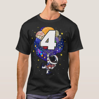 Camiseta Astronauta del espacio exterior infantil 4to cumpl