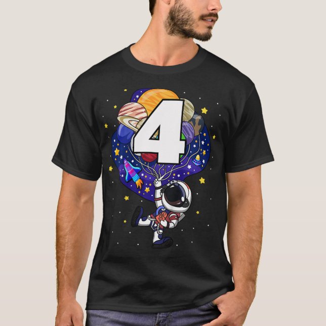 Camiseta Astronauta del espacio exterior infantil 4to cumpl (Anverso)