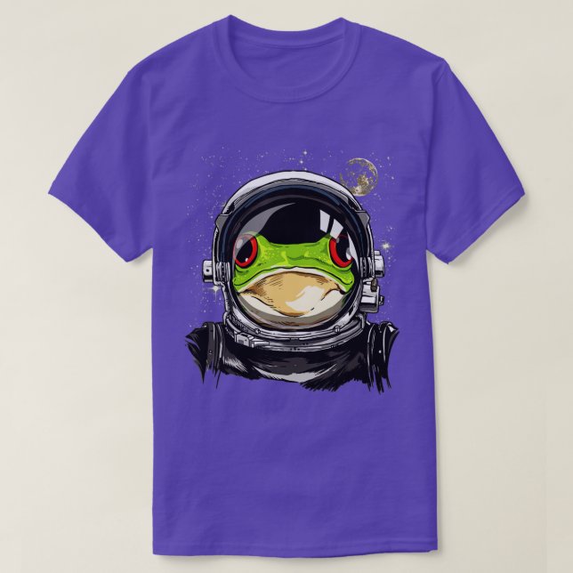 Camiseta Astronauta del espacio exterior Rana de raza anima (Diseño del anverso)