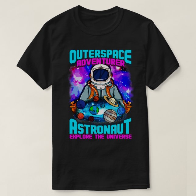 Camiseta Astronauta del Espacio Ultraterrestre Explora La U (Diseño del anverso)