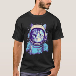 Camiseta Astronauta del gato de la ola de vaporwave