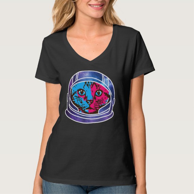 Camiseta Astronauta Del Gato Del Espacio Catónico Para El G (Anverso)