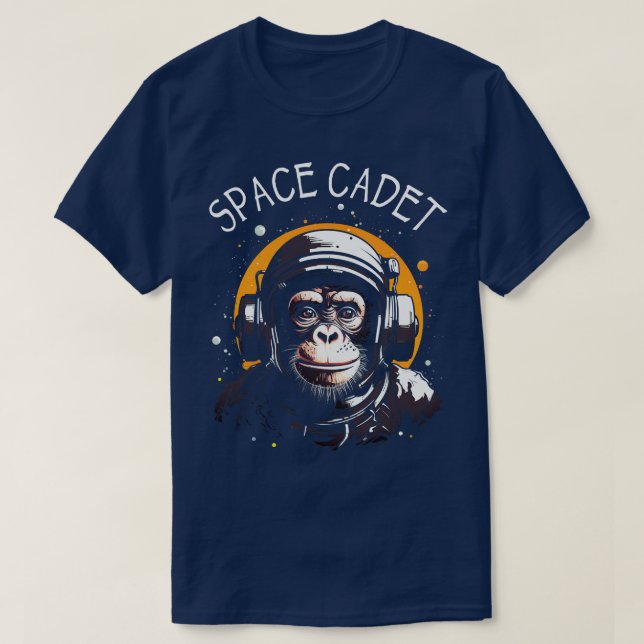 Camiseta Astronauta del mono Ape Chimp del Cadet Espacial (Diseño del anverso)
