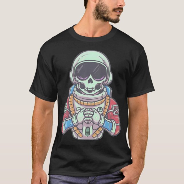 Camiseta Astronauta del Skeleton colorido (Anverso)