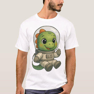 Camiseta Astronauta Dinosaurio Acuarela Explora Espacio Lin