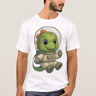 Camiseta Astronauta Dinosaurio Acuarela Explora Espacio Lin