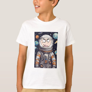 Camiseta Astronauta divertida cara corta tee, foto Personal