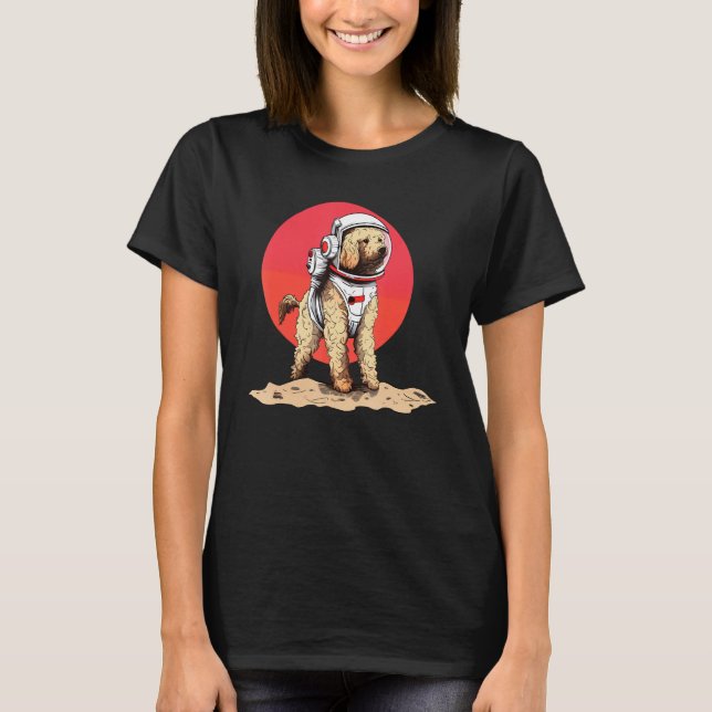Camiseta Astronauta divertida de perros Goldendoodle Mars (Anverso)