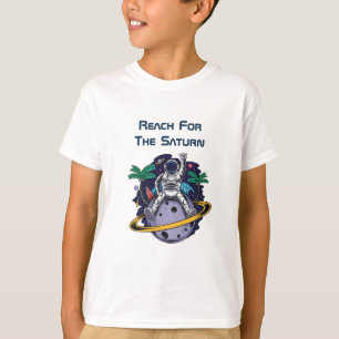 Camiseta Astronauta divertida sentada en Saturno