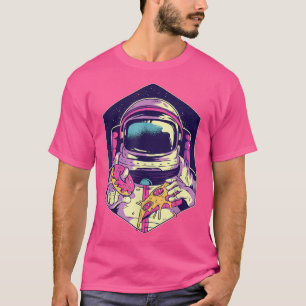 Camiseta Astronauta divertida sostiene pizza y Donut Funny