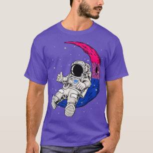 Camiseta Astronauta divertida y bandera biseualidad lunar P