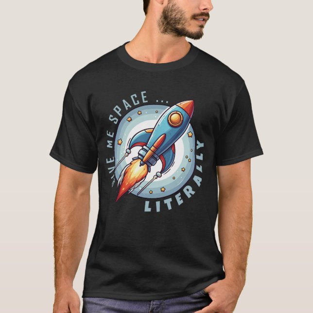 Camiseta Astronauta divertida y diseño de cohetes - Dame es (Anverso)
