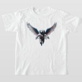 Camiseta Astronauta divertido con alas de ángel en el espac