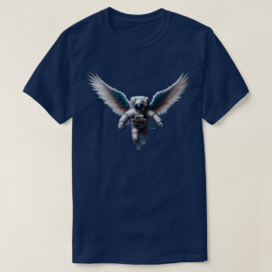 Camiseta Astronauta divertido con alas de ángel en el espac
