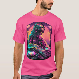 Camiseta Astronauta Dj Djing En Gráfico De Guay De Edm Espa