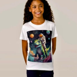 Camiseta Astronauta en Dino en el espacio