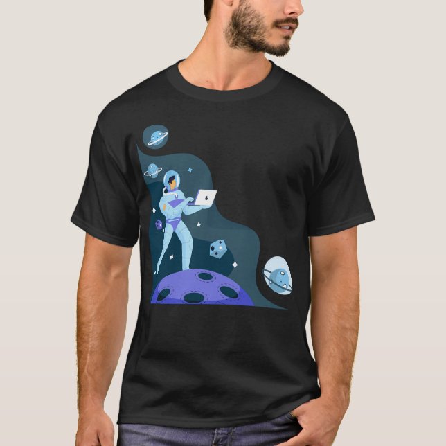 Camiseta Astronauta En El Diseño De Camisas En El Espacio (Anverso)