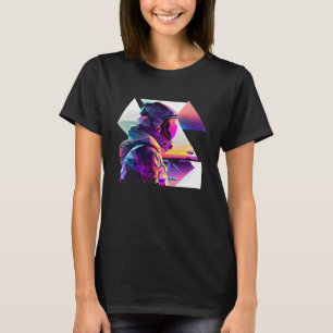 Camiseta Astronauta en el eclipse de planeta de ola estétic