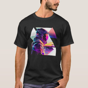 Camiseta Astronauta en el eclipse de planeta de ola estétic