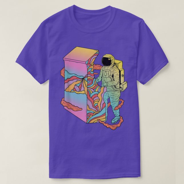 Camiseta Astronauta en el espacio arcade T (Diseño del anverso)