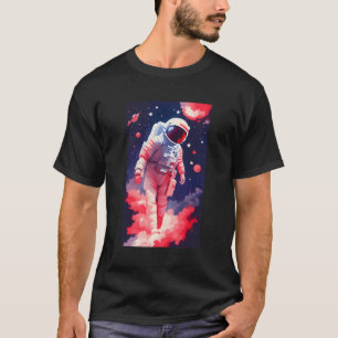 Camiseta Astronauta En El Espacio Estrellas Rojo Azul Blanc