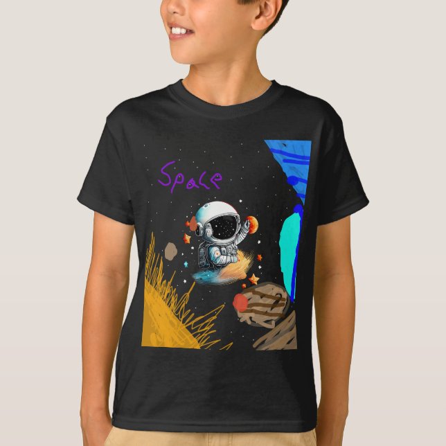 Camiseta Astronauta en el espacio para niños (Anverso)