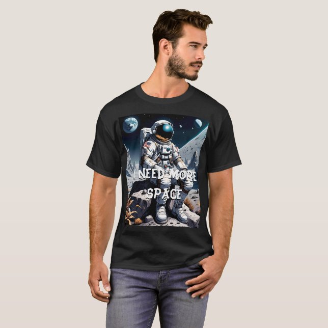 Camiseta Astronauta en la luna dice gracioso (Anverso completo)