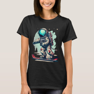 Camiseta Astronauta En Snowboard Astronauta Esquiando En S