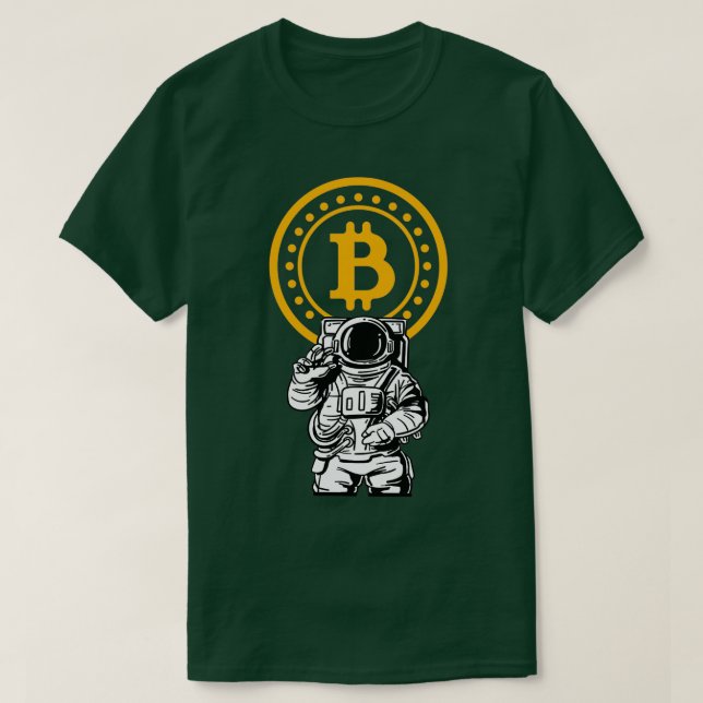 Camiseta Astronauta espacial Astronauta Bitcoin Hodling Moo (Diseño del anverso)