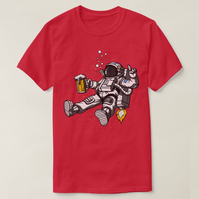 Camiseta Astronauta espacial Beer Beer Drinking Fiesta Funn (Diseño del anverso)