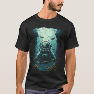 Camiseta Astronauta espacial buceando en el mar Profundo Sc