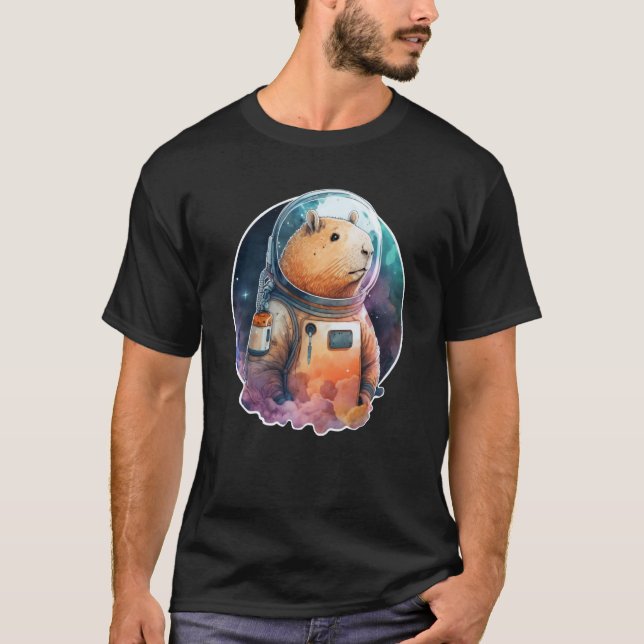 Camiseta Astronauta espacial Capibara Animal Face Galaxy Ca (Anverso)